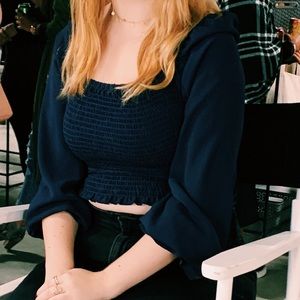 Bloomingdales Aqua Navy Top